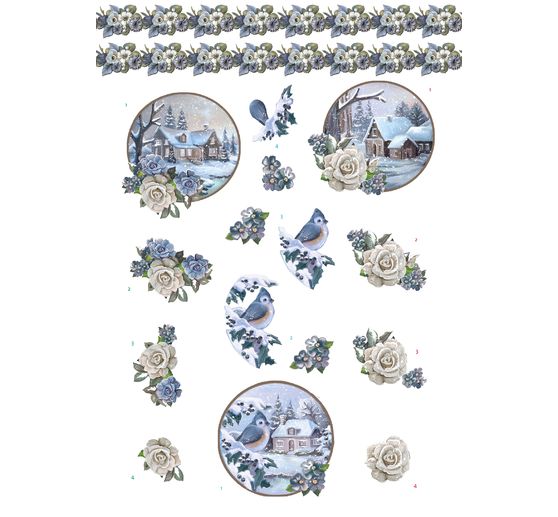 Książka z arkuszami wykrojów 3D "Zimowy urok"