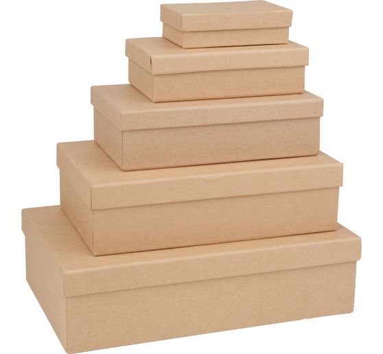 Prostokątne pudełka VBS, zestaw 5 sztuk