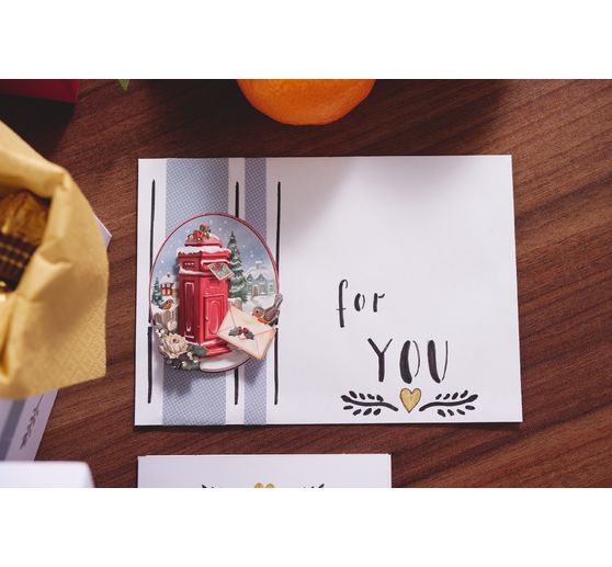 Książka z arkuszami wykrojów 3D "Świąteczna wioska"