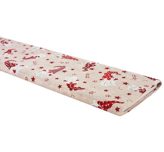 Lniana tkanina z motywem "Skrzaty i gwiazdy"