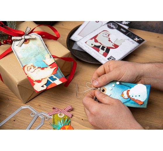 Sizzix Thinlits szablon do wykrojników "Retro Santa by Tim Holtz"