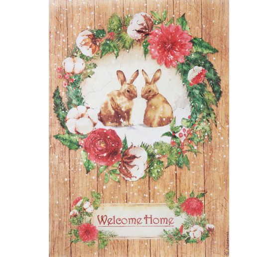 Słomkowa jedwab z motywem "Welcome Home