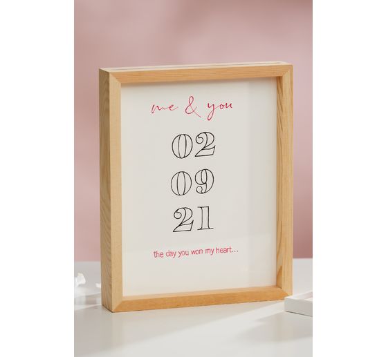 Rico Design wooden frame nature with double acrylic disc, 20 x 25 cm