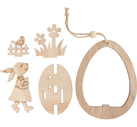 Drewniana zawieszka z motywem VBS "Hazel u płotu w ogrodzie"