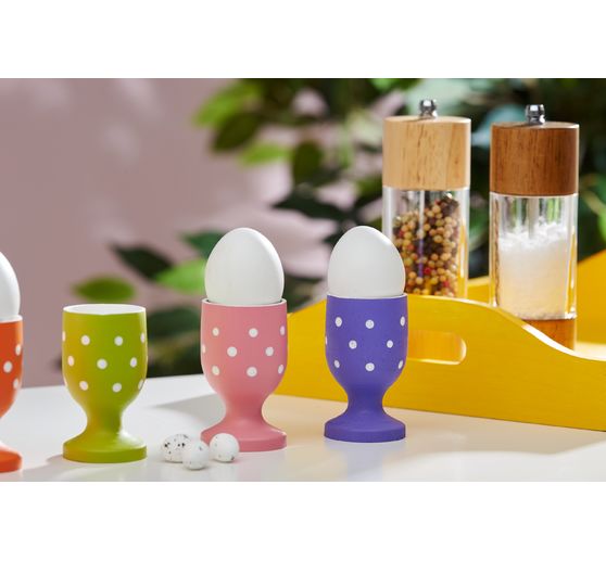 VBS Egg cups, 6 pieces, pine wood