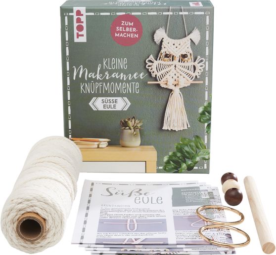 Małe chwile wiązania węzłów: Zestaw do wiązania makram "Słodka sowa"