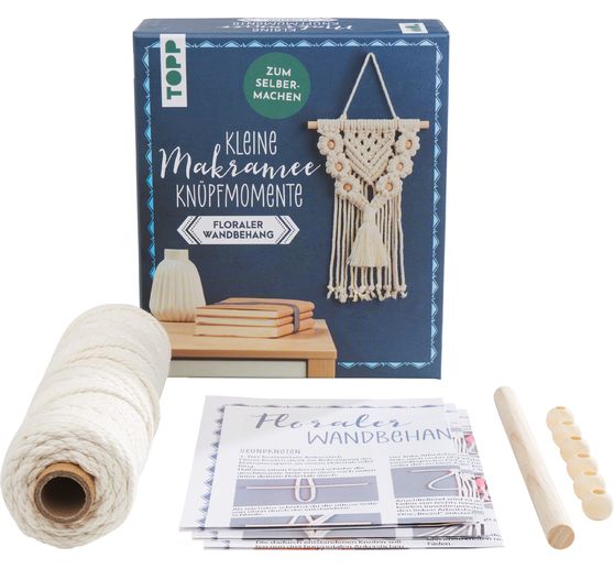 Małe chwile wiązania węzłów: Zestaw do wiązania makram "Kwiatowa dekoracja ścienna"