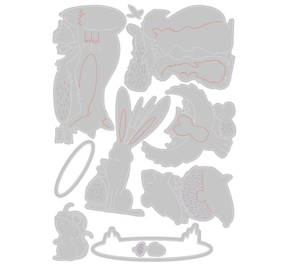 Szablon do wykrojników Sizzix Thinlits "Zwierzęta leśne"