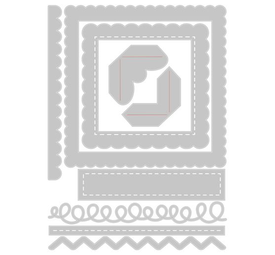 Szablon do wykrojników Sizzix Thinlits "Fabulous Frames & Borders".