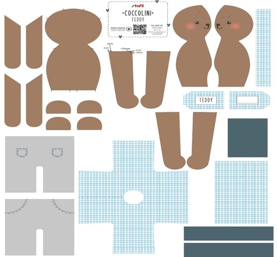 Cuddly toy sewing craft kit Coccolini "Teddy"