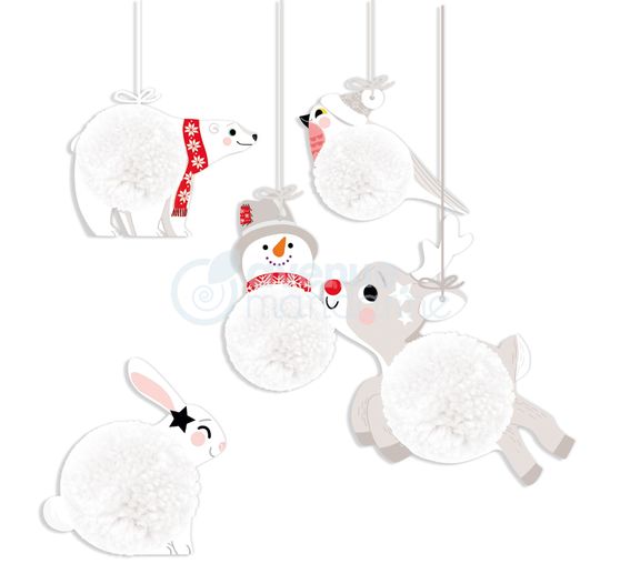 Kreatywne pudełko "Świąteczna zawieszka z pomponami"