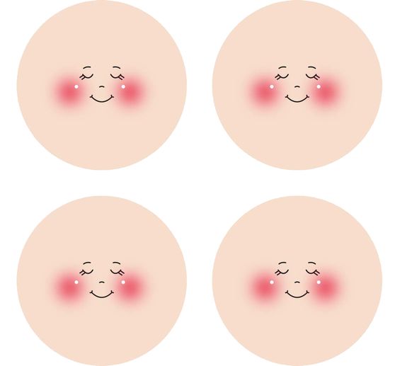 Twarze na dzianinie "Lisa", Ø 4 cm