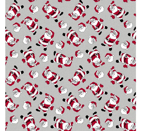 Lniany materiał z motywem Świętego Mikołaja