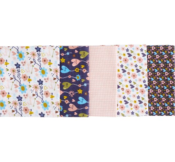 Fabric package Patchy "Hearts and Flowers"