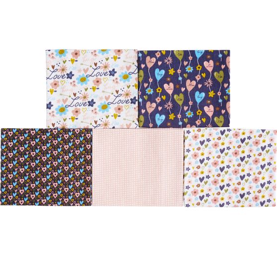 Fabric package Patchy "Hearts and Flowers"