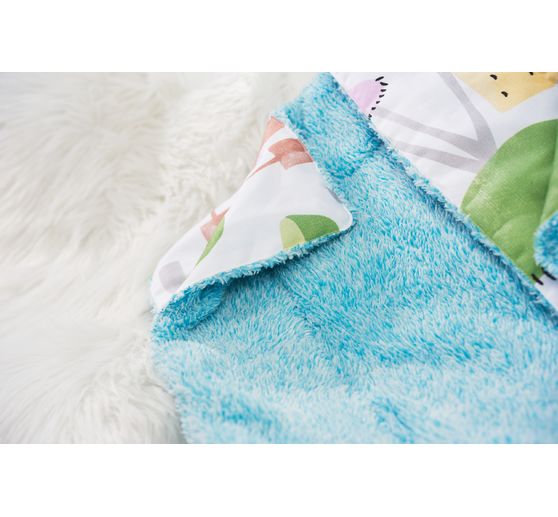 Motif fabric satin look "Colorful mushrooms"