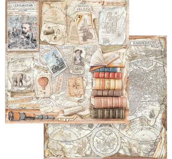 Vintage Library" - blok do scrapbookingu