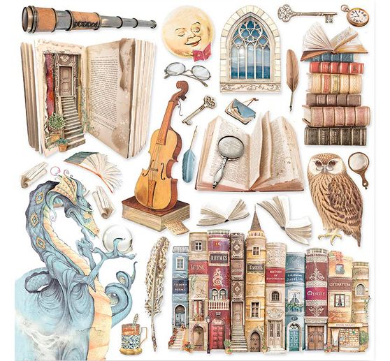 Vintage Library" - blok do scrapbookingu