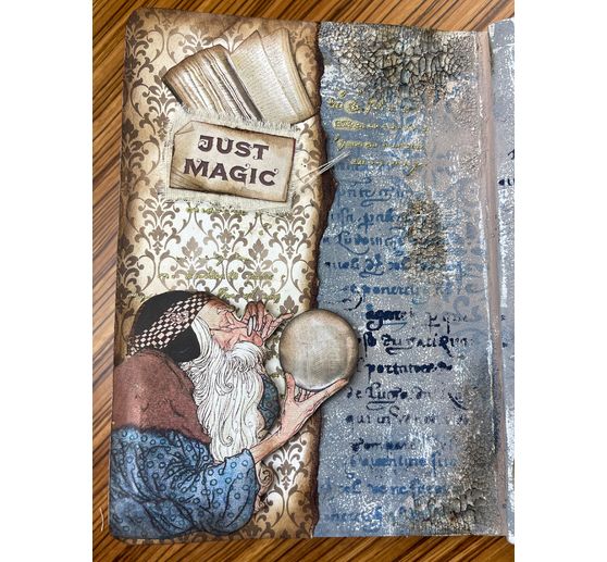 Motif straw silk "Vintage Library Flowers"