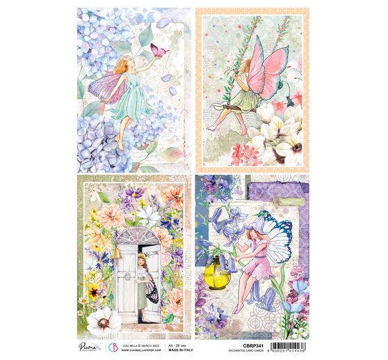 Słomkowa jedwab z motywem "Zaczarowane karty"