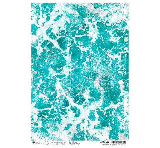 Słomkowy jedwab z motywem "Aquaholic"