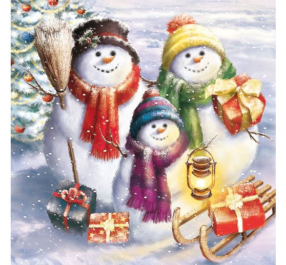Serwetka "Snowmen Family
