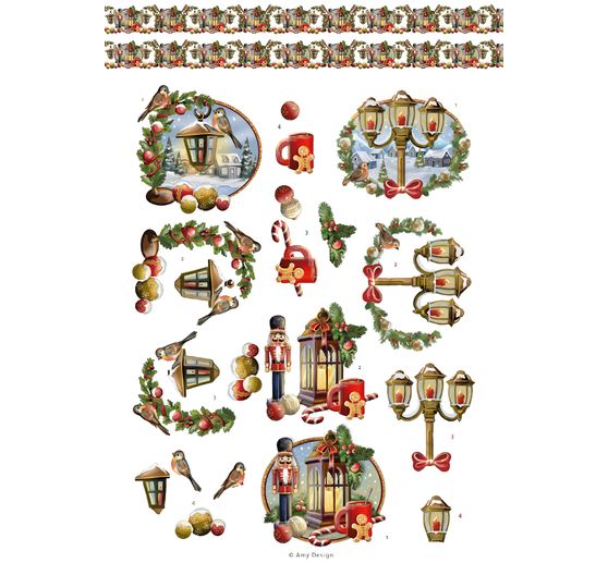 Książka z arkuszami wykrojów 3D "Świąteczne sceny"