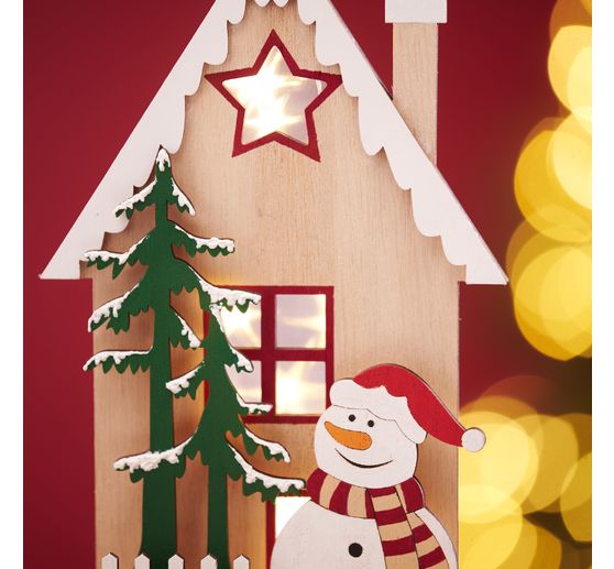 VBS Drewniany model do składania "Zimowy bałwanek w domku"