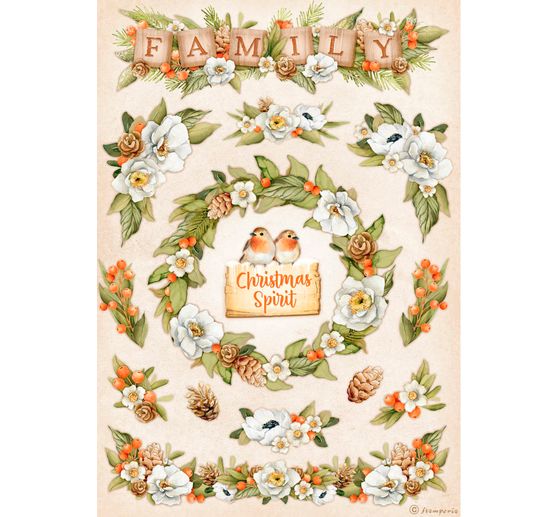 Słomkowa jedwab z motywem "Winter Valley - Christmas Spirit