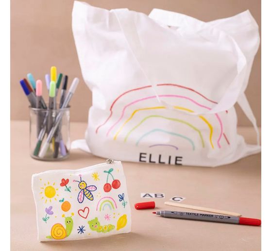 Kreatywny zestaw dekoracji tekstylnych "Torby"