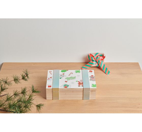 Wooden box / storage box with 6 compartments