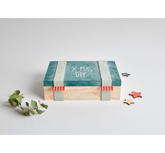 Wooden box / storage box with 6 compartments