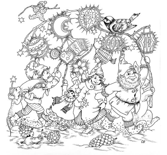 Książka "Christl Vogls Ausmalreise - Welt der Weihnachtswichtel"