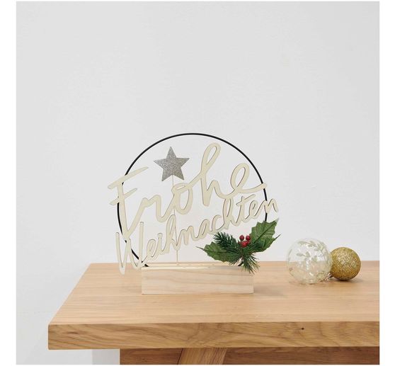 Wooden lettering "Frohe Weihnachten"