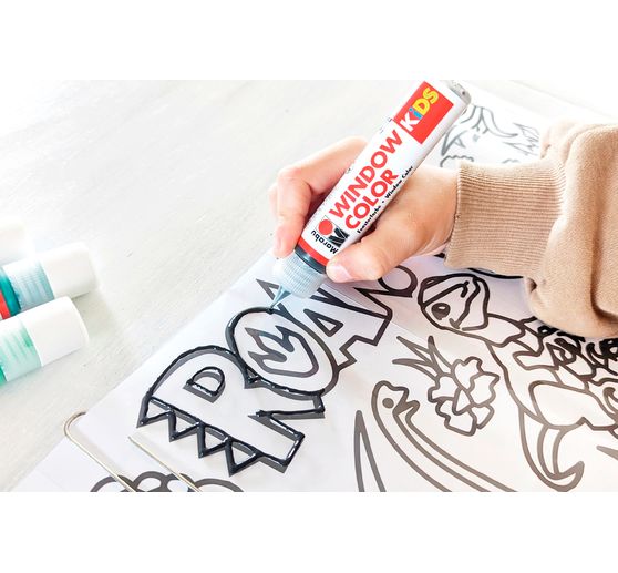Zestaw kolorów Window Color Marabu KiDS "Dinozaury"