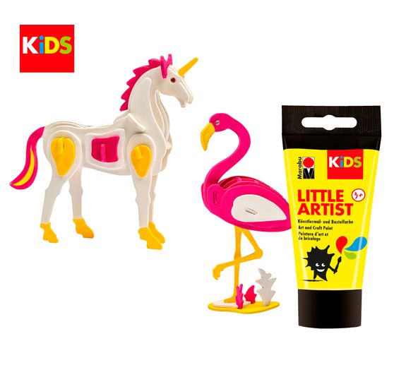 Marabu KiDS Little Artist Paint & Puzzle "Flaming i jednorożec"