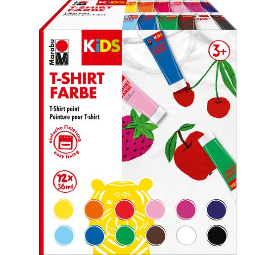 Marabu KiDS "Farba do koszulek", 12 x 36 ml