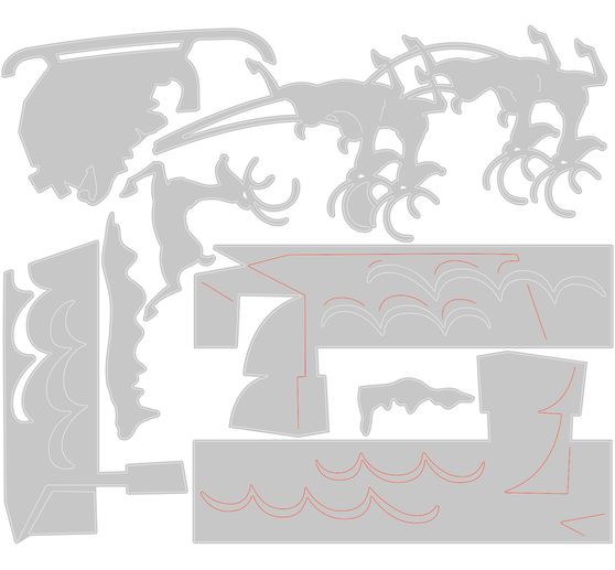 Sizzix Thinlits szablon do wykrojników "Reindeer Sleigh by Tim Holtz".