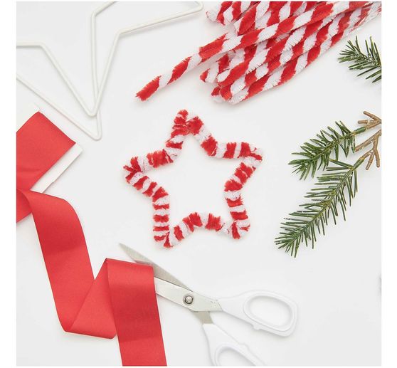 Chenille wire "Red/White", 10 pieces