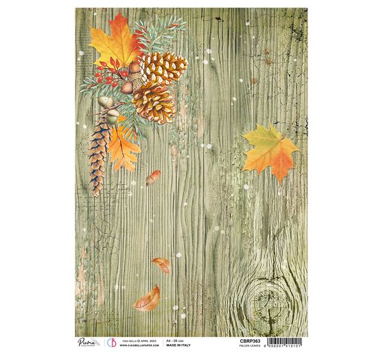 Słomkowy jedwab z motywem "Fallen Leaves