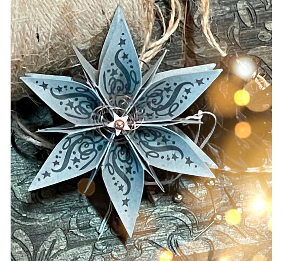 Silikonowy stempel do składania gwiazdy z papieru mały "Boże Narodzenie"