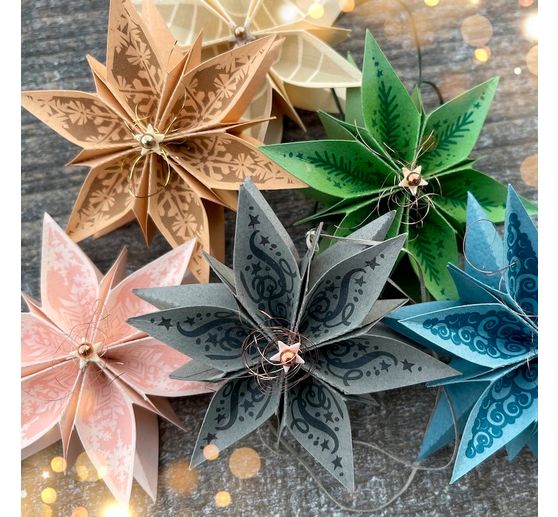 Silikonowy stempel do składania gwiazdy z papieru mały "Boże Narodzenie"