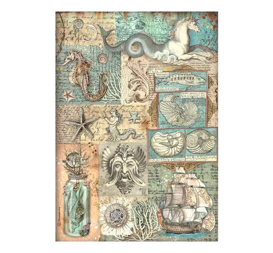 Asortyment słomkowych jedwabi z motywem "Pieśni morza"