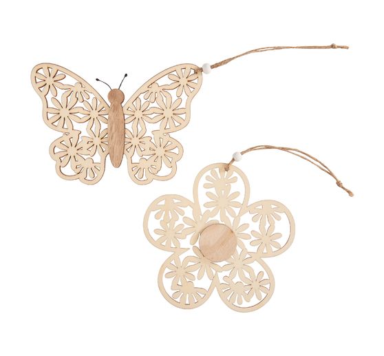 Ozdobne zawieszki VBS "Motyl i kwiat"