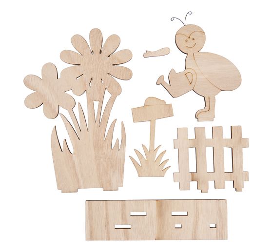 Drewniany model do składania VBS "Wiosenny posłaniec na ogrodowym płocie"