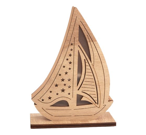 Drewniana żaglówka VBS z diodami LED