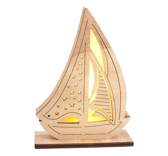 Drewniana żaglówka VBS z diodami LED