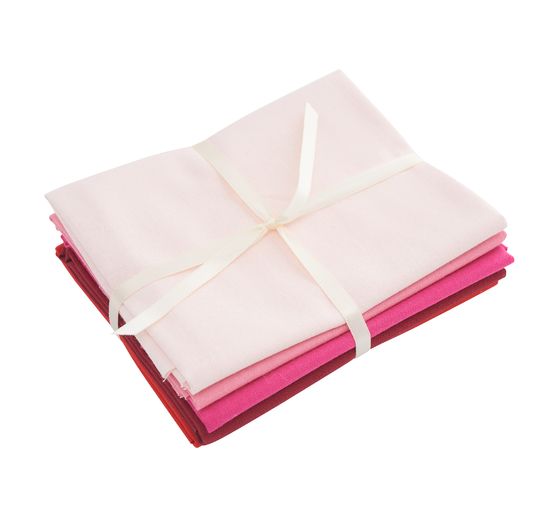 Pakiet tkanin Patchy Uni "Różowo-czerwony"