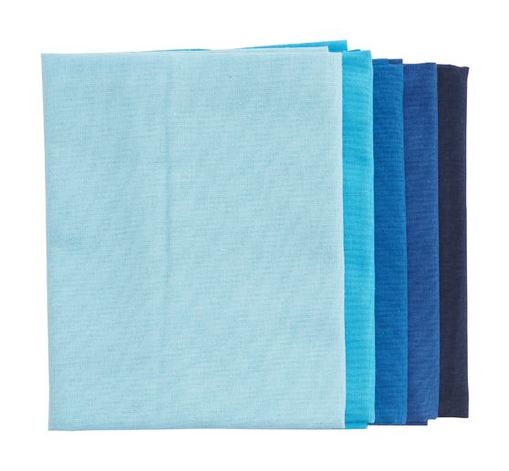 Pakiet tkanin Patchy Uni "Jasnoniebieski-granatowy"