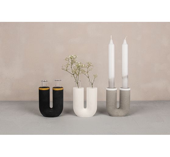 Silicone casting moulds "U-shape vase fluted"